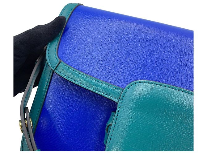Borsa a tracolla Gucci Horsebit 1955 Small in pelle Blu - vista 7