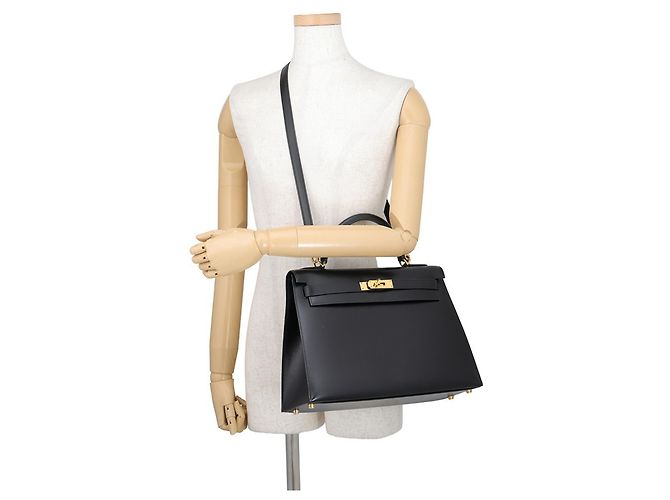 Hermès Bolsa de mão Hermes Kelly 32 Preto - vista 5