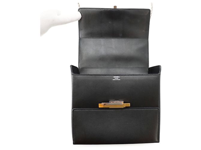 Hermès Hermes Cinetic Black Tadelakt D Stamp Handtasche Schwarz - Ansicht 7