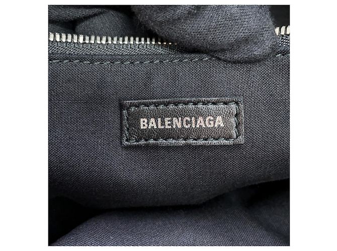 Borsa Tote in tela Balenciaga Nero Crudo - vista 13