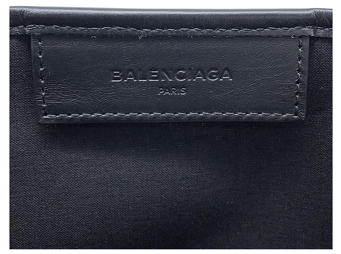 Borsa Tote Balenciaga in tela e pelle nera Nero - vista 11