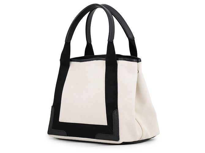 Borsa Tote Balenciaga in tela e pelle nera Nero - vista 2