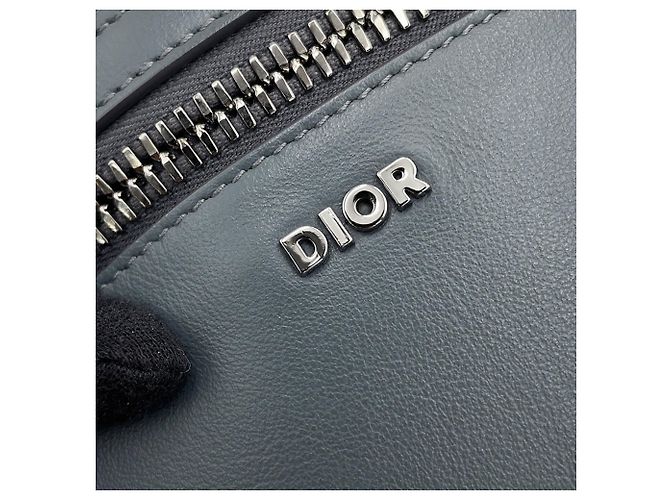 Borsa Sling in pelle grigia Christian Dior Marrone - vista 10