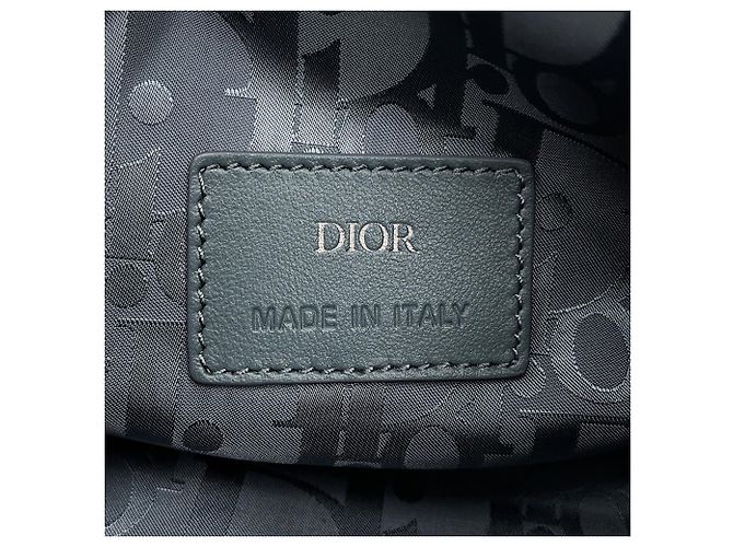 Borsa Sling in pelle grigia Christian Dior Marrone - vista 13