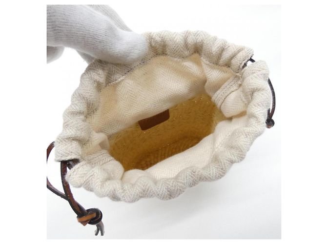Bolsa de Ombro Loewe Square Pocket C630G35X05 Bege - vista 7