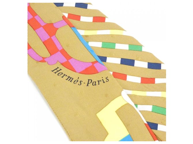 Hermès Twilly Hermes BOUCLERIE MODERNE Plumety Marrone Blu - vista 3