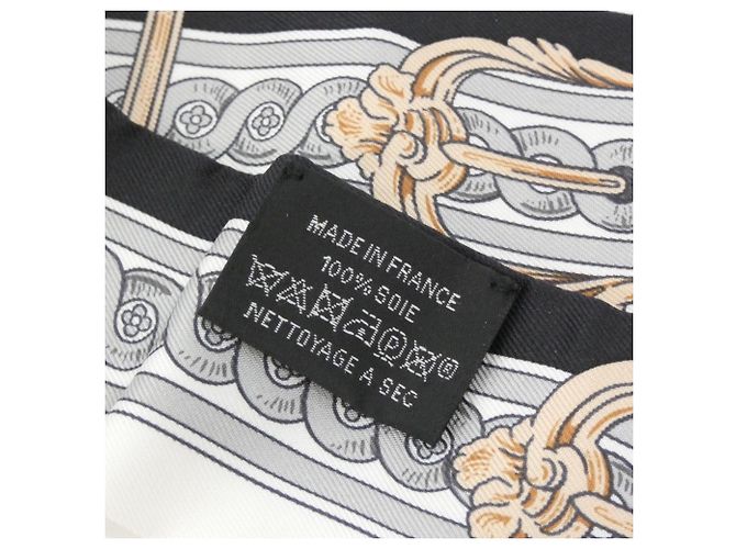 Hermès Pañuelo Twilly Hermes BRIDE DE COUR Negro Blanco - vista 4