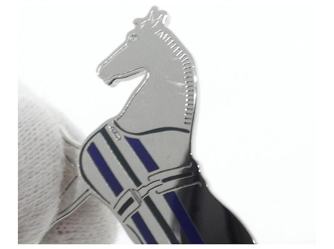 Hermès Hermes CHEVAL A LA COUVERTURES Scarf Ring Black Blue - view 3