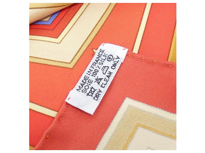 Hermès Foulard Hermes Donner La Main Carre Rosso Beige - vista 5