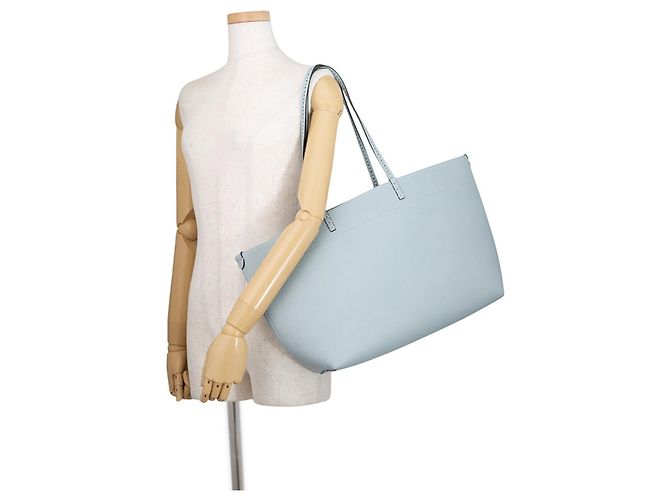 Fendi Selleria Leder-Tote-Bag Hellblau - Ansicht 4