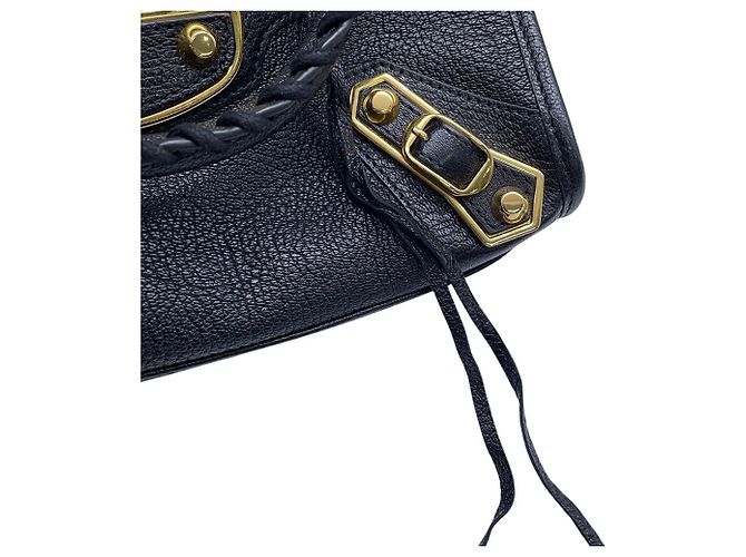 Borsa a tracolla Balenciaga Classic Metallic Edge Mini City Nero - vista 11