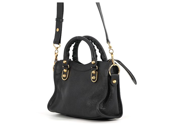 Borsa a tracolla Balenciaga Classic Metallic Edge Mini City Nero - vista 2