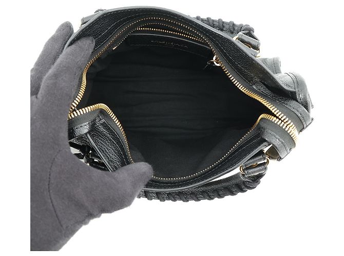 Borsa a tracolla Balenciaga Classic Metallic Edge Mini City Nero - vista 6