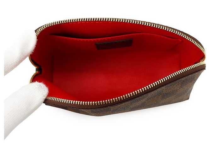 Louis Vuitton Damier Ebene Pochette Tic PM Roja - vista 4