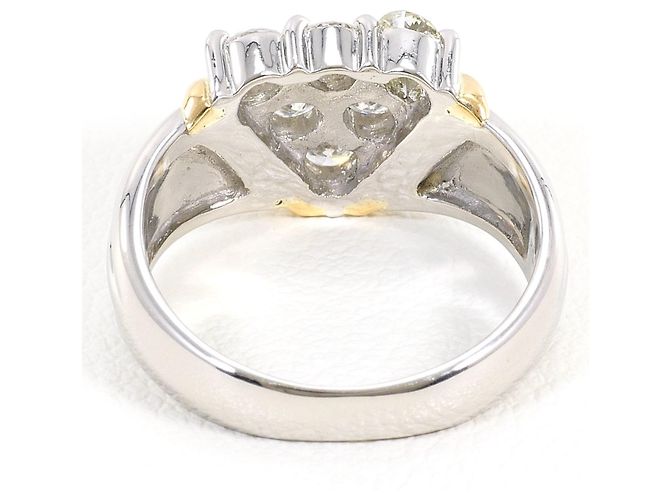 Anello fede Seiko Jewelry in platino e oro giallo Argento D'oro - vista 3