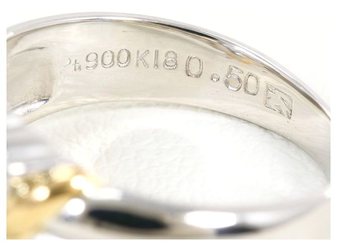 Anello fede Seiko Jewelry in platino e oro giallo Argento D'oro - vista 4