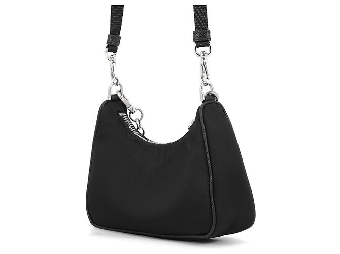 Prada Re-Edition Schultertasche aus Micro-Nylon Tessuto Schwarz - Ansicht 2