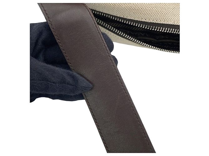 Borsa a tracolla Prada Beige Kaki in Tela Cachi - vista 11