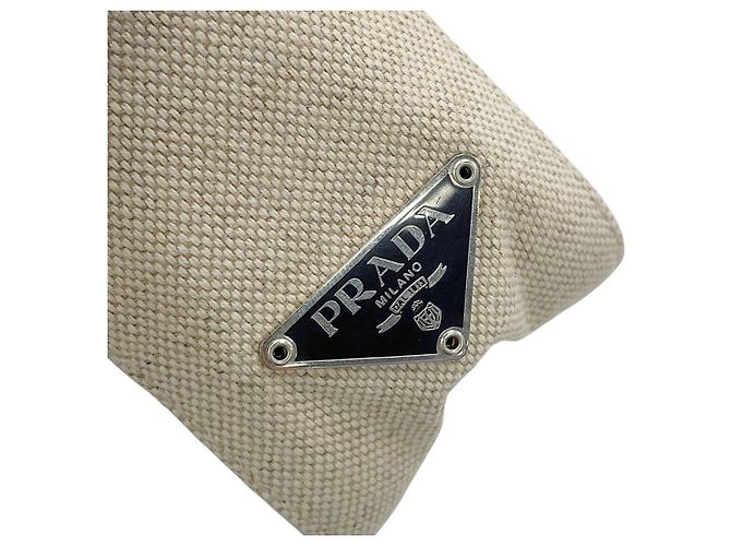 Borsa a tracolla Prada Beige Kaki in Tela Cachi - vista 8