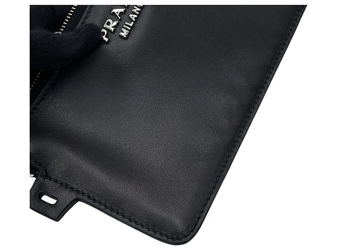 Prada Leather Shoulder Bag Black - view 14