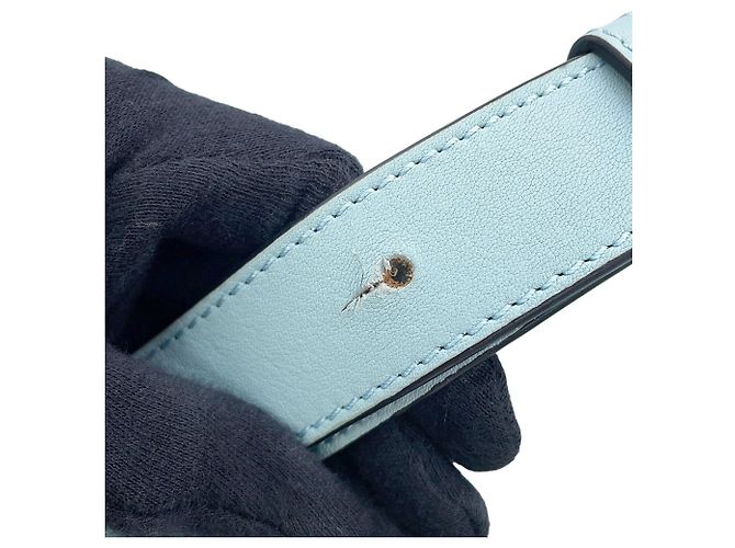 mala Loewe Hammock Small em pele de vitelo Azul - vista 15