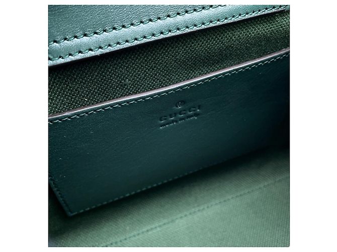 Borsa a mano piccola in pelle Gucci Diana Bamboo Verde - vista 7