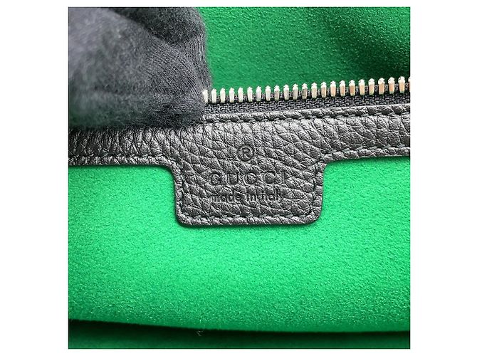 Borsa a tracolla in pelle Gucci Jumbo GG Sherry Line Nero - vista 16