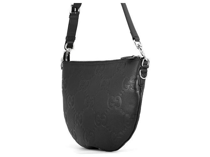 Borsa a tracolla in pelle Gucci Jumbo GG Sherry Line Nero - vista 2