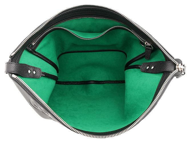 Borsa a tracolla in pelle Gucci Jumbo GG Sherry Line Nero - vista 5