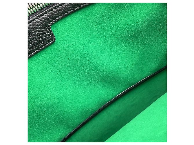 Borsa a tracolla in pelle Gucci Jumbo GG Sherry Line Nero - vista 6
