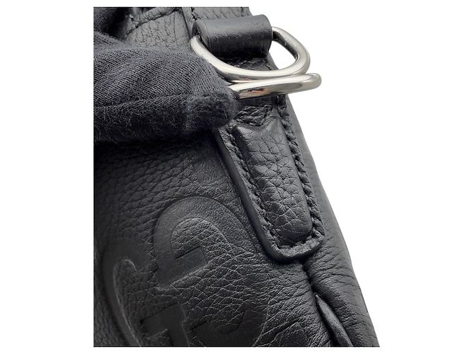 Borsa a tracolla in pelle Gucci Jumbo GG Sherry Line Nero - vista 9