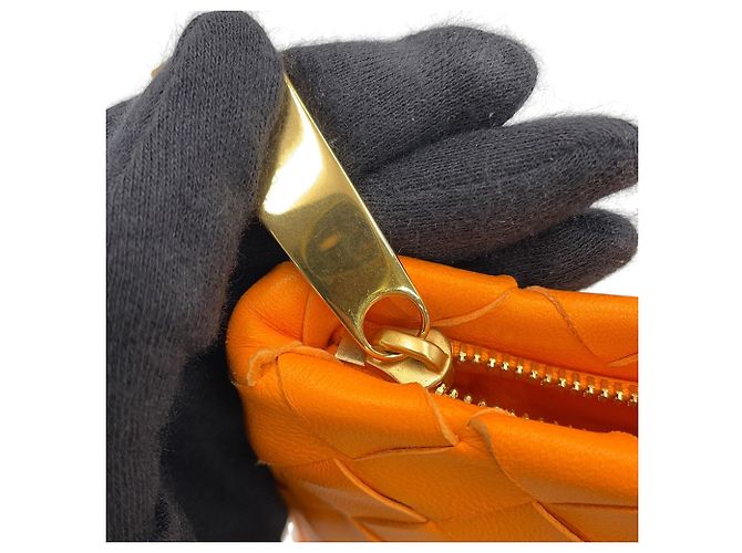 Borsa a pochette Intrecciato Bottega Veneta Arancione - vista 11