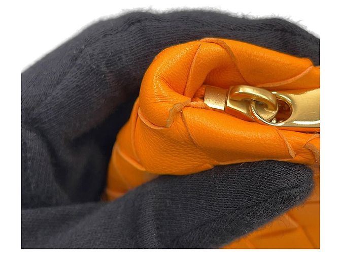 Borsa a pochette Intrecciato Bottega Veneta Arancione - vista 12