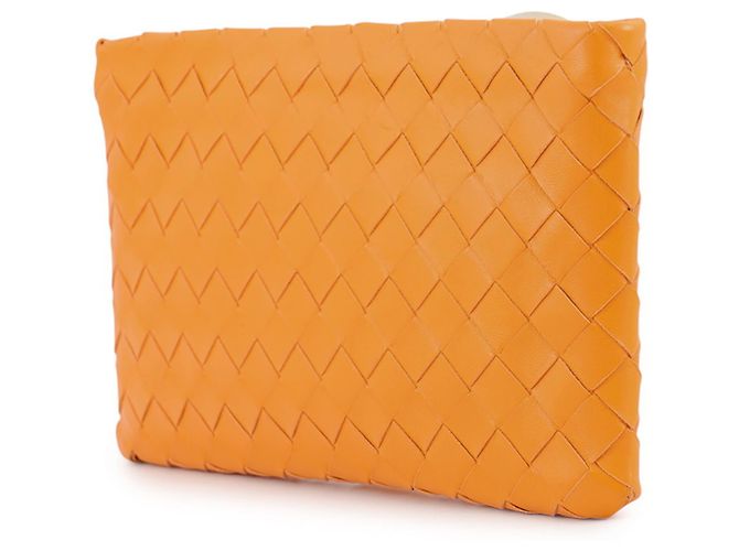 Borsa a pochette Intrecciato Bottega Veneta Arancione - vista 2