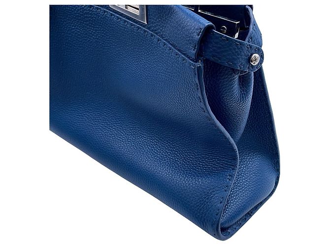 Borsa Fendi Peekaboo Regular Blu - vista 7
