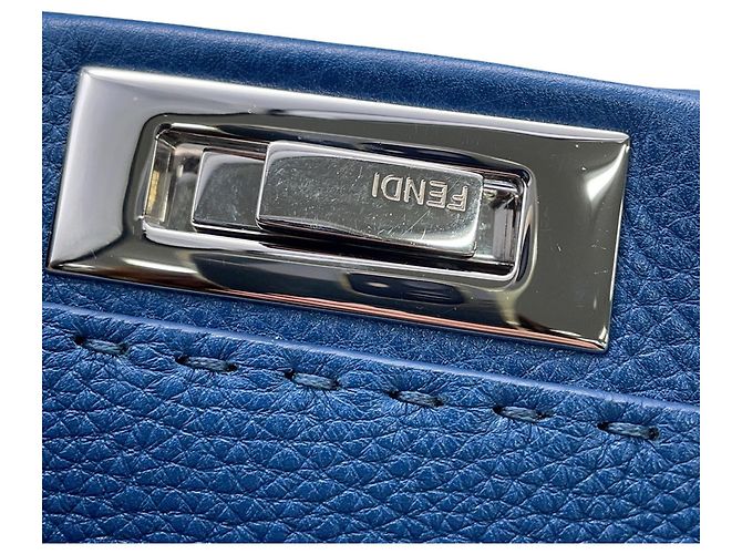 Borsa Fendi Peekaboo Regular Blu - vista 8
