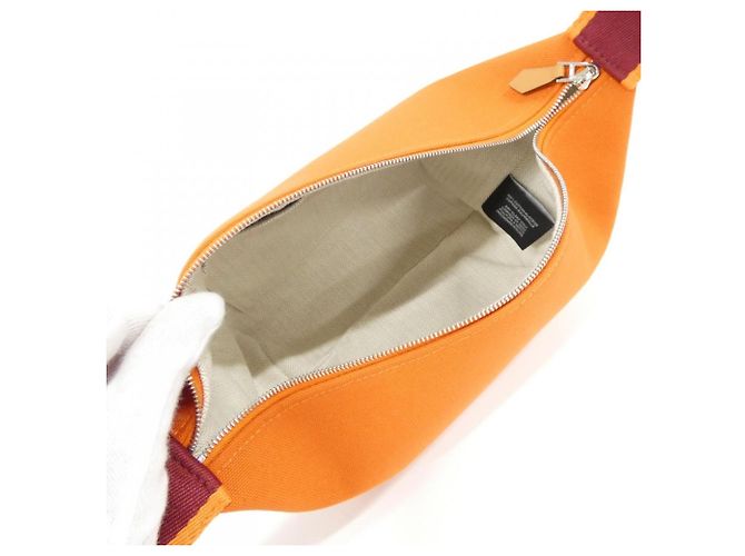 Hermès Hermes Bride à Black PM Handbag Pouch Roja Naranja - vista 7