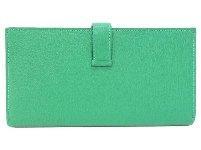 Hermès Hermes Bearn Soufflé Geldbörse Grün - Ansicht 2