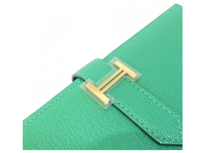 Hermès Hermes Bearn Soufflé Geldbörse Grün - Ansicht 3