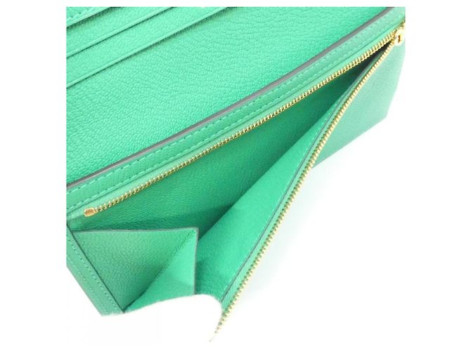 Hermès Hermes Bearn Soufflé Geldbörse Grün - Ansicht 6