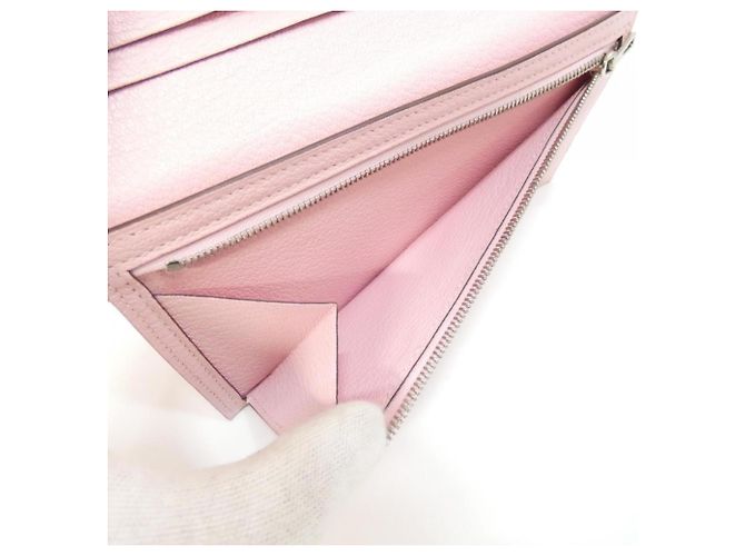 Hermès Hermes Bearn Soufflé langes Portemonnaie Pink - Ansicht 10