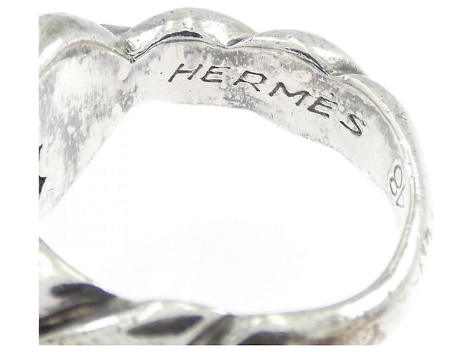 Hermès Hermes Hallmark Band Ring Silber - Ansicht 4
