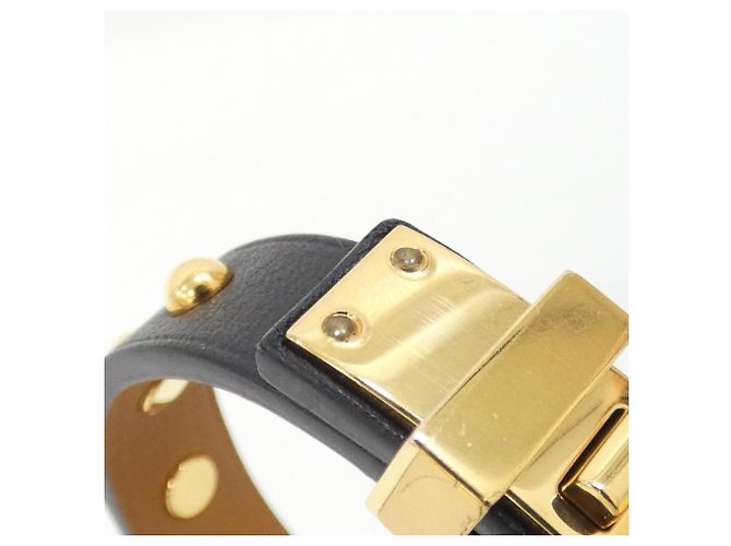 Hermès Bracciale Hermes Mini Dog Clou Long Nero D'oro - vista 3