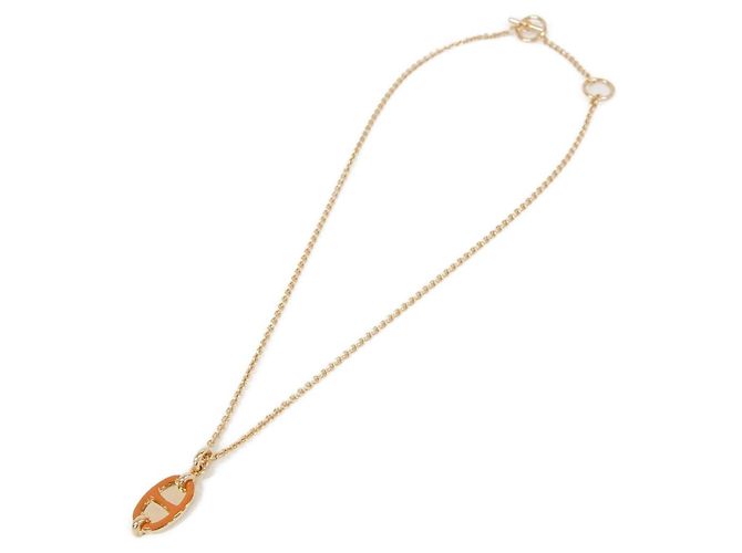 Hermès Collana Hermes Mini Maillon PM D'oro Arancione - vista 3