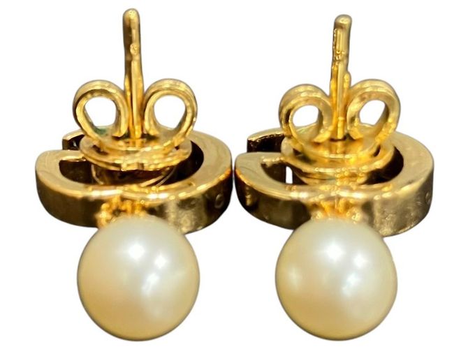 Gucci Double G Perlenohrringe Golden - Ansicht 2