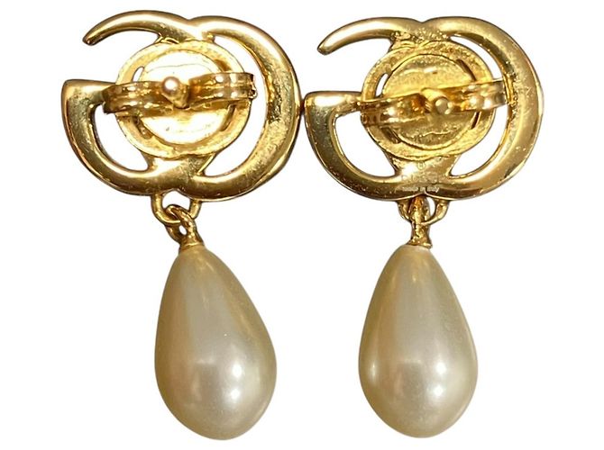 Gucci Double G Perlenohrringe Golden - Ansicht 3