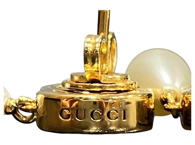 Gucci Double G Perlenohrringe Golden - Ansicht 5