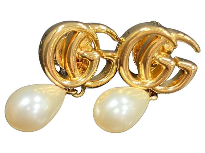 Gucci Double G Perlenohrringe Golden - Ansicht 7