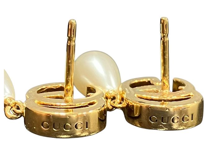 Gucci Double G Perlenohrringe Golden - Ansicht 8