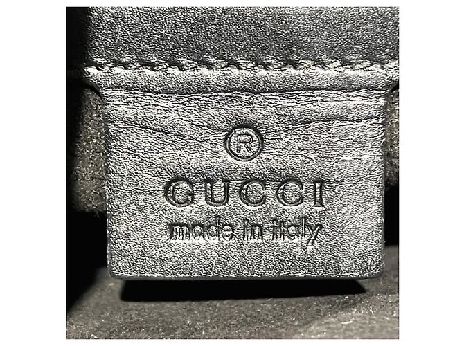Gucci Bee Second Bag Clutch aus grauem Leder Braun - Ansicht 4
